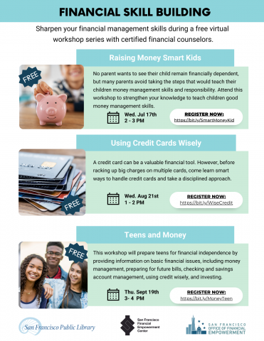 Financial Skill Building Workshops Summer 2024
