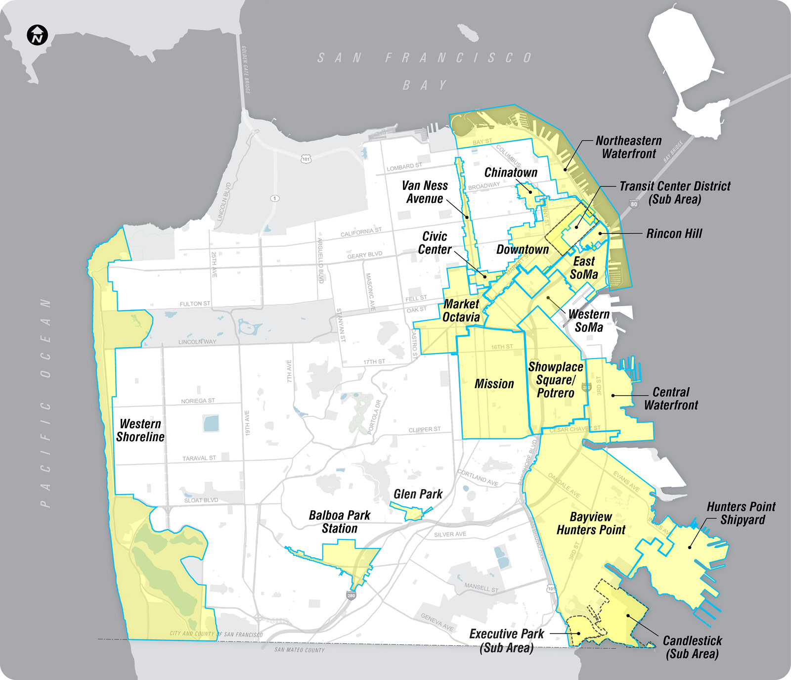 Area Plans map