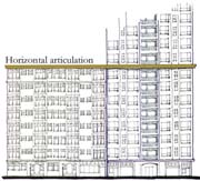 horizontal articulation of building tower